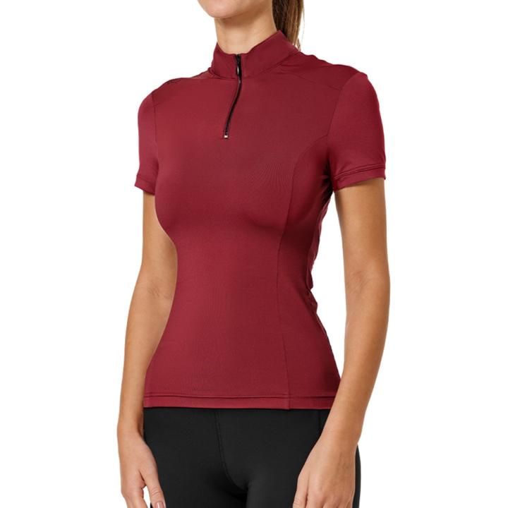 Training Top ES UV Protection Short Sleeve Bordeaux in the group Equestrian Clothing / Riding Shirts / T-shirts at Equinest (734020642758WN_r)