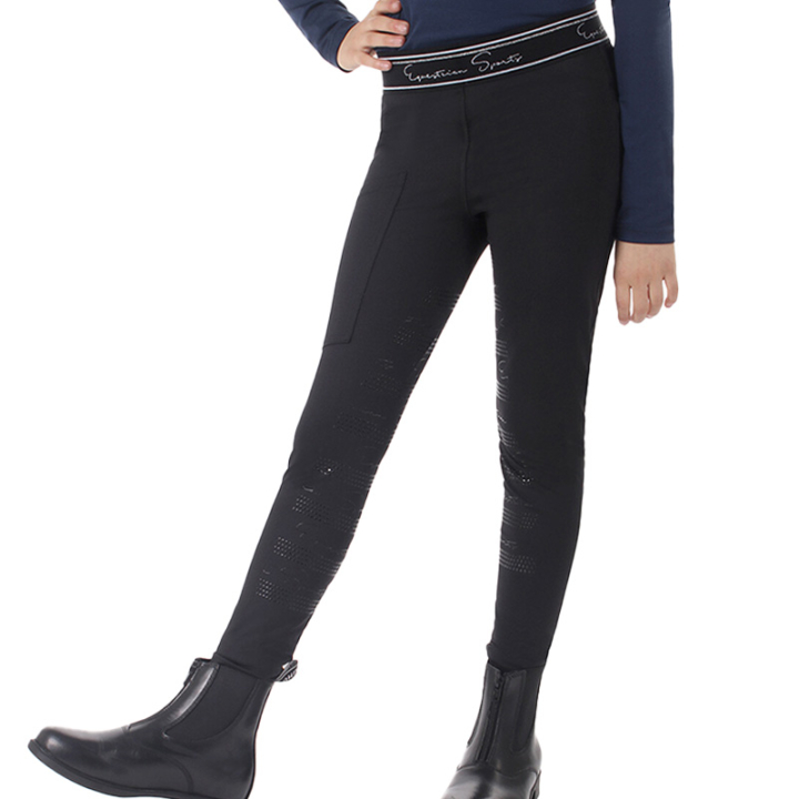 Riding Tights Kids/Junior Eden Helskodda Black in the group Equestrian Clothing / Riding Breeches & Riding Tights / Riding Tights & Riding Leggings at Equinest (8471ZW116BA_r)