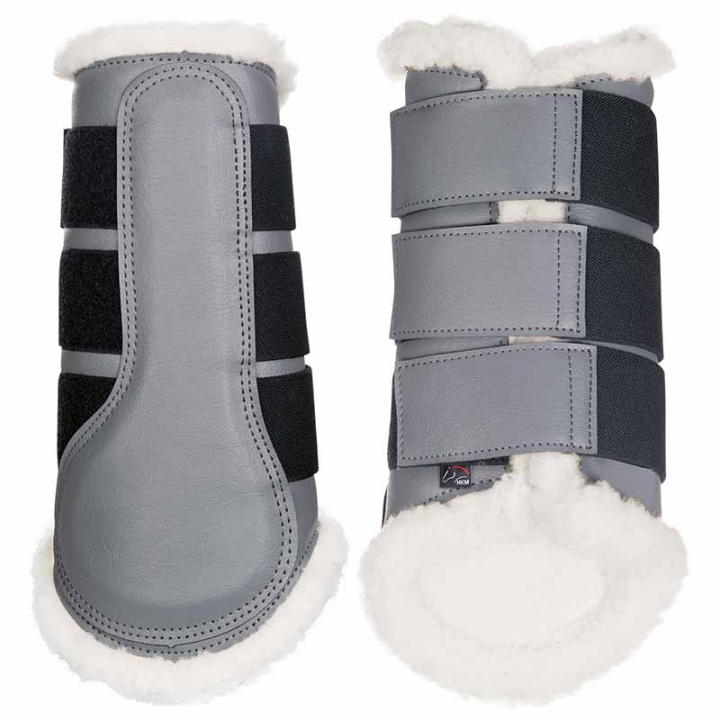 Brushing Boots with Fleece Comfort Gray in the group Horse Tack / Leg Protection / Brushing Boots & Dressage Boots at Equinest (85851Gr_r)