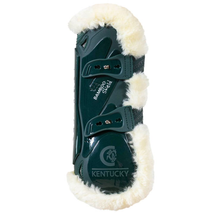 Tendon Boots Vegan Sheepskin Bamboo Elastic Dark Green in the group Horse Tack / Leg Protection / Tendon Boots at Equinest (88102DGN_r)