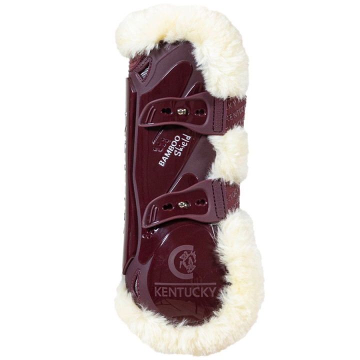 Tendon Boots Vegan Sheepskin Bamboo Elastic Bordeaux in the group Horse Tack / Leg Protection / Tendon Boots at Equinest (88102WN_r)