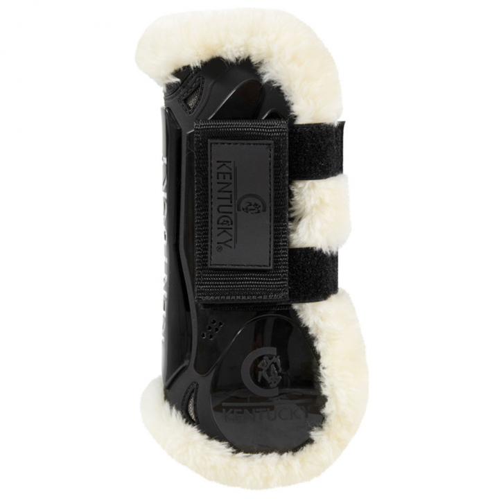 Tendon Boots Vegan Sheepskin Velcro Black in the group Horse Tack / Leg Protection / Tendon Boots at Equinest (8810401MBA_r)