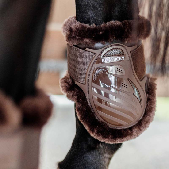 Fetlock Boots Young Vegan Sheepskin Brown/Brown in the group Horse Tack / Leg Protection / Fetlock Boots at Equinest (88205BRBR_r)
