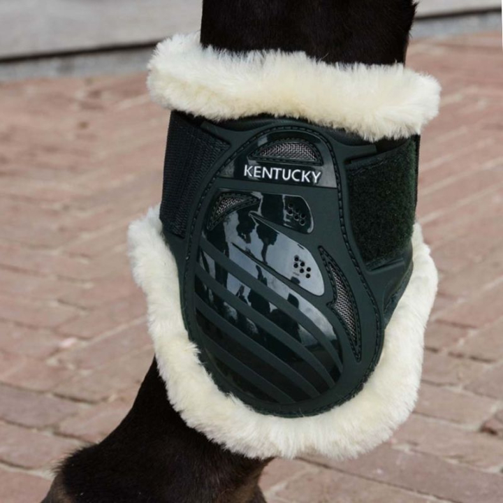 Fetlock Boots Young Vegan Sheepskin Dark Green in the group Horse Tack / Leg Protection / Fetlock Boots at Equinest (88205DGN_r)