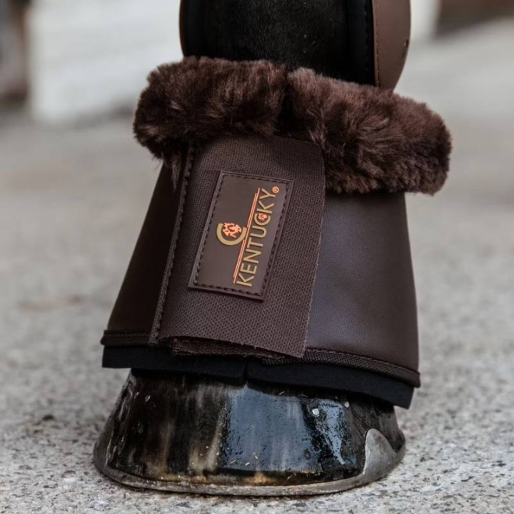 Bell Boots Synthetic Leather Sheepskin Brown in the group Horse Tack / Leg Protection / Bell Boots at Equinest (88295Br_r)