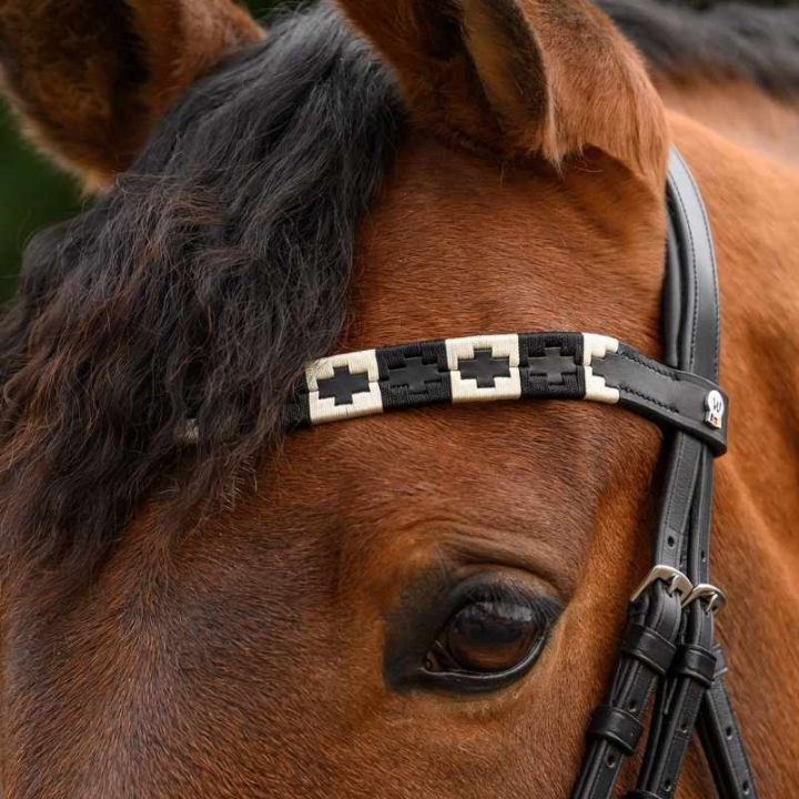 Browband Polo X-Line Black/Beige in the group Horse Tack / Bridles & Browbands / Browbands at Equinest (9589301VBLABE_r)