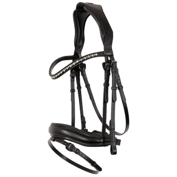 Anatomic Dressage Bridle Comfort Fit Pullback with Reins Black in the group Horse Tack / Bridles & Browbands / Double Bridle, Weymouth & Dressage Bridles at Equinest (A18013BA)