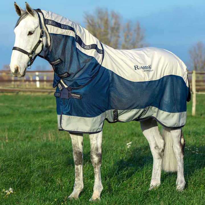 Rain/Fly Sheet Rambo Summer Series Navy 0Blue/Grey in the group Horse Rugs / Fly Rugs & Eczema Rugs at Equinest (AAATKSMa_r)