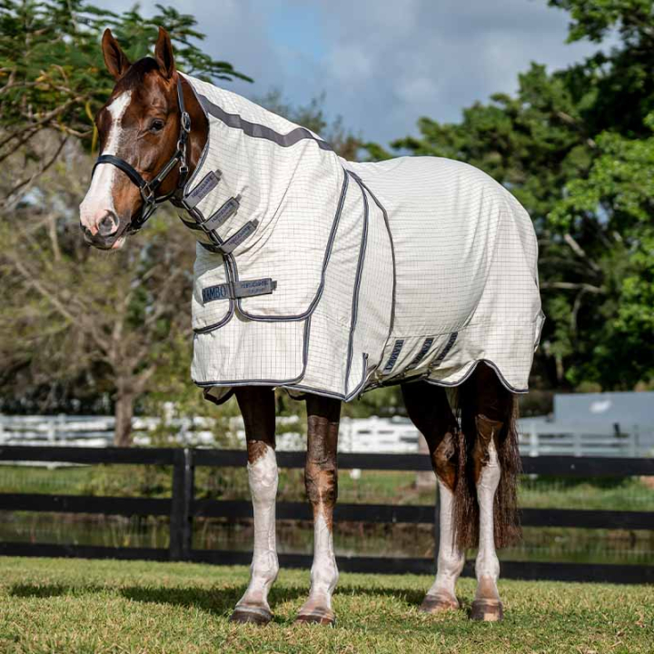 Summer Rug Rambo Optimo Supreme Summer Plus White/Navy/Grey in the group Horse Rugs / Fly Rugs & Eczema Rugs at Equinest (AFAO9SCJWHNAGR_r)