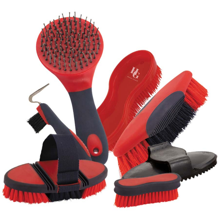 Large Brush Kit SoftTouch Red/Navy in the group Grooming & Health Care / Horse Brushes / Dandy Brushes & Dust Brushes at Equinest (BORSTKIT2RENA)