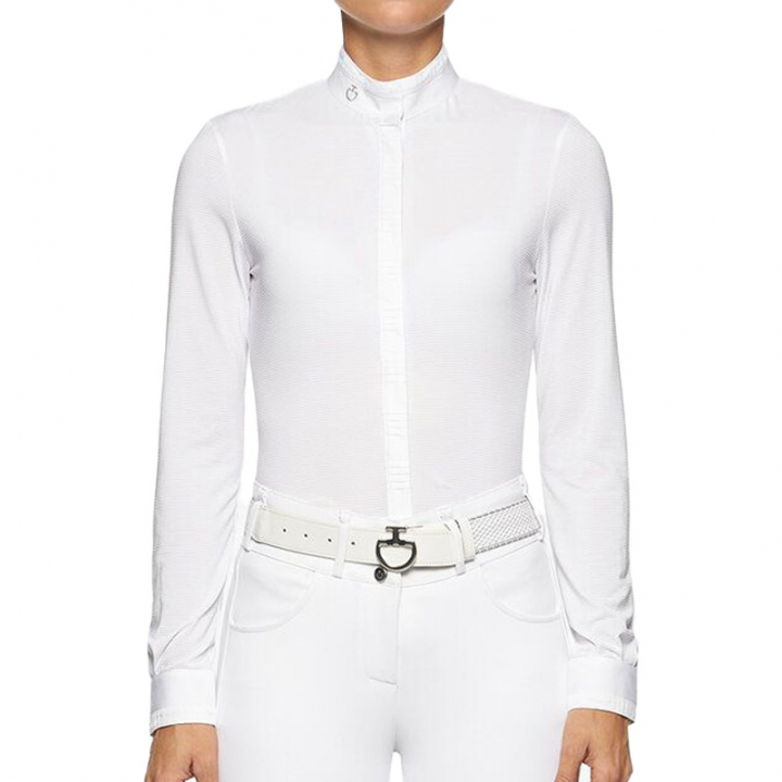 Competition Top Alternating Pleats White in the group Equestrian Clothing / Riding Shirts / Show Shirts at Equinest (CAD214WH)