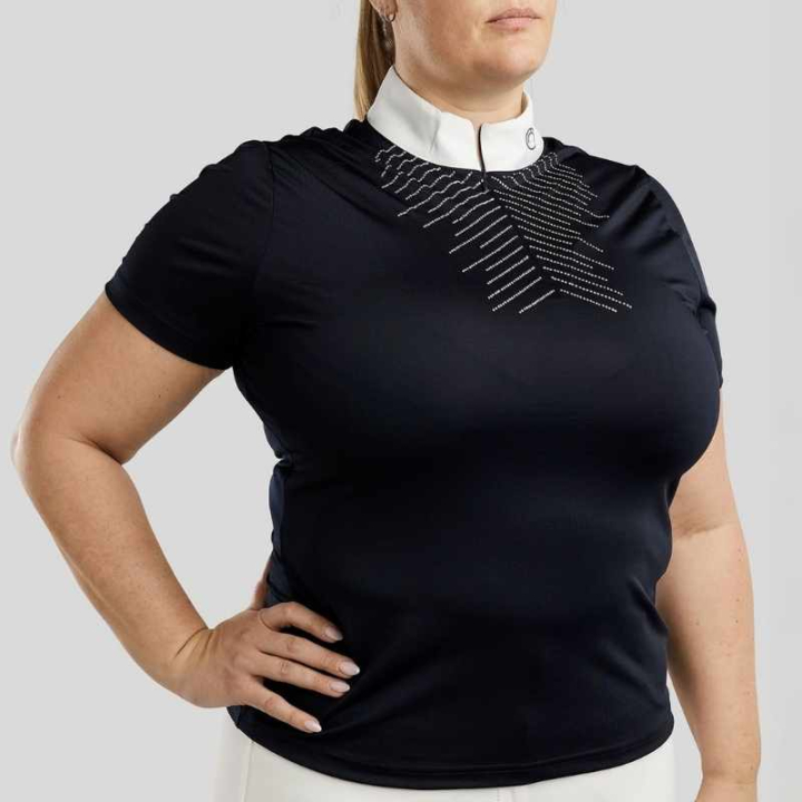 Competition Top Bling Curve Navy Blue in the group Equestrian Clothing / Riding Shirts / Show Shirts at Equinest (CCT23127XNA_r)