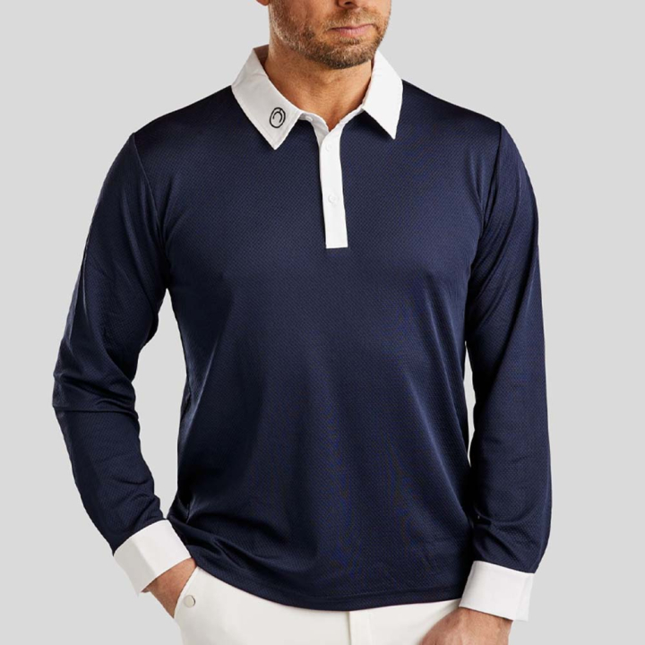 Men's Competition Shirt MoWill Long Sleeve Navy Blue in the group Equestrian Clothing / Riding Shirts / Show Shirts at Equinest (CT34317LNA_r)