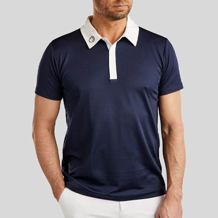 Men's Competition Shirt MoWill Short Sleeve Navy Blue in the group Equestrian Clothing / Riding Shirts / Show Shirts at Equinest (CT35117LNA_r)