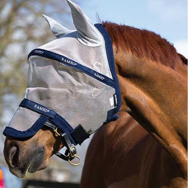 Rambo Plus Fly Mask Navy Blue in the group Fly Protection / Fly Masks & Nose Nets at Equinest (DMAF15_S_r)