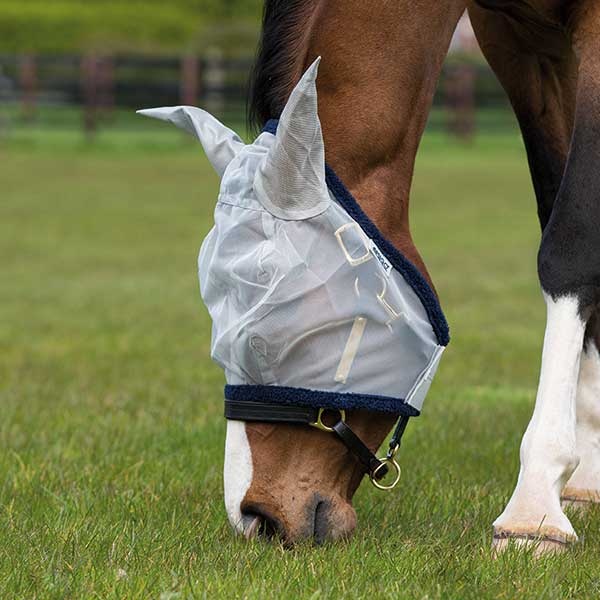 Amigo Fine Mesh Fly Hood with Ears Navy Blue in the group Fly Protection / Fly Masks & Nose Nets at Equinest (DMRF6F_S_r)