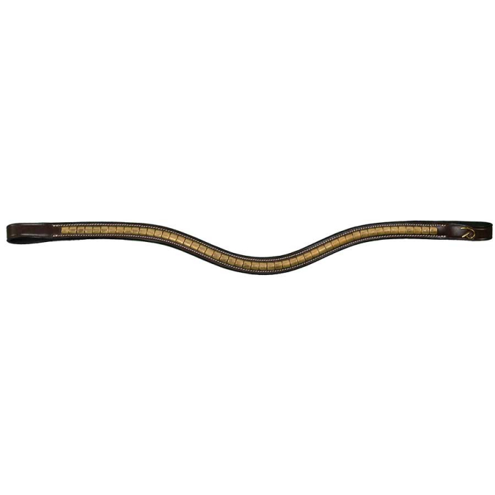 V-shaped Browband Brass Clasps DC Brown in the group Horse Tack / Bridles & Browbands / Browbands at Equinest (DY02EBr_r)