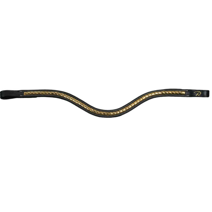 V-shaped Browband Brass Clasps DC Black in the group Horse Tack / Bridles & Browbands / Browbands at Equinest (DY02ESv_r)