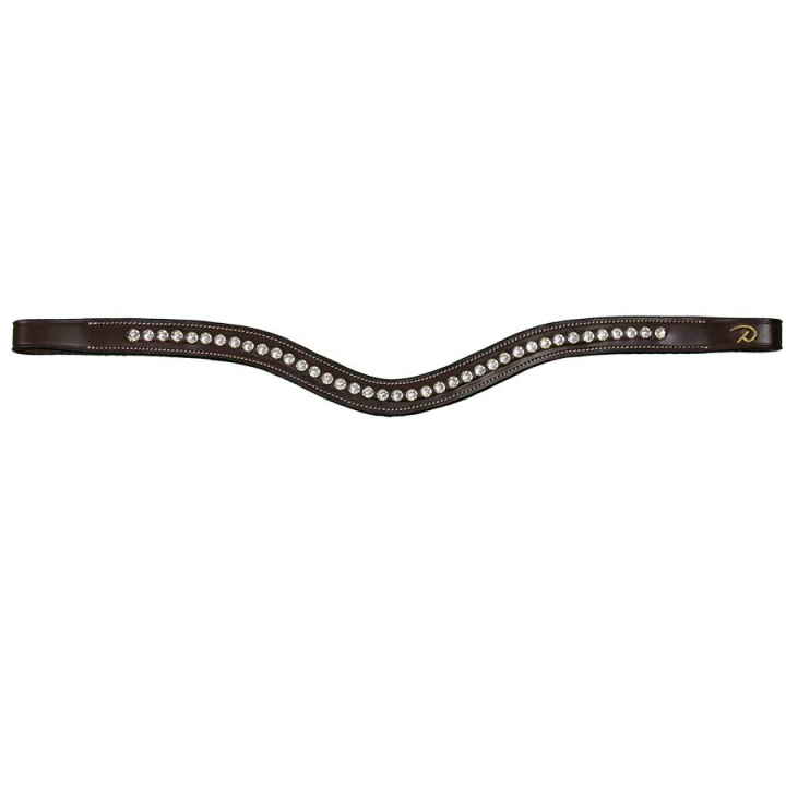 V-shaped Browband Swarovski DC Brown in the group Horse Tack / Bridles & Browbands / Browbands at Equinest (DY02FBr_r)