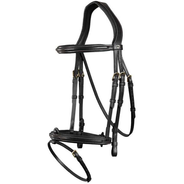 Raised Combination Bridle DC Black in the group Horse Tack / Bridles & Browbands / Bridles at Equinest (DYAAAASv_r)