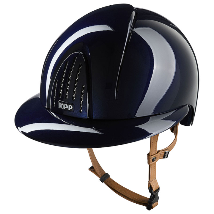 Riding Helmet Smart Nova Metal Polish Polo Beige Strap Navy Blue in the group Riding Equipment / Riding Helmets / Wide Peak Riding Helmets at Equinest (E54364L05071NA_r)
