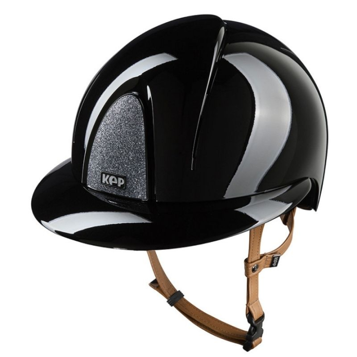 Riding Helmet Smart Nova Metal Polish Polo Star Beige Strap Black/Silver  in the group Riding Equipment / Riding Helmets / Wide Peak Riding Helmets at Equinest (E54371B0BASI_r)