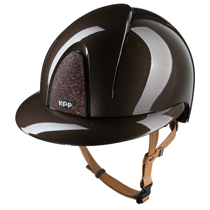 KEP Italia Riding Helmet Smart Nova Metal Polish Polo Star Beige Strap KEP Italia Riding Helmet Smart Nova Metal Polish Polo Star Beige Strap