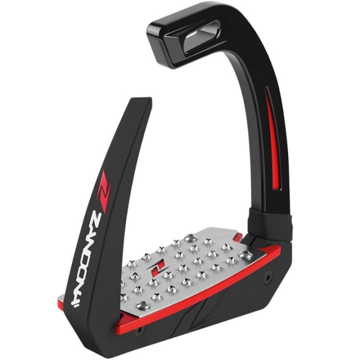 Safety Stirrups Omnia Red/Black in the group Horse Tack / Stirrups at Equinest (EOSSRDUNBKBARE)