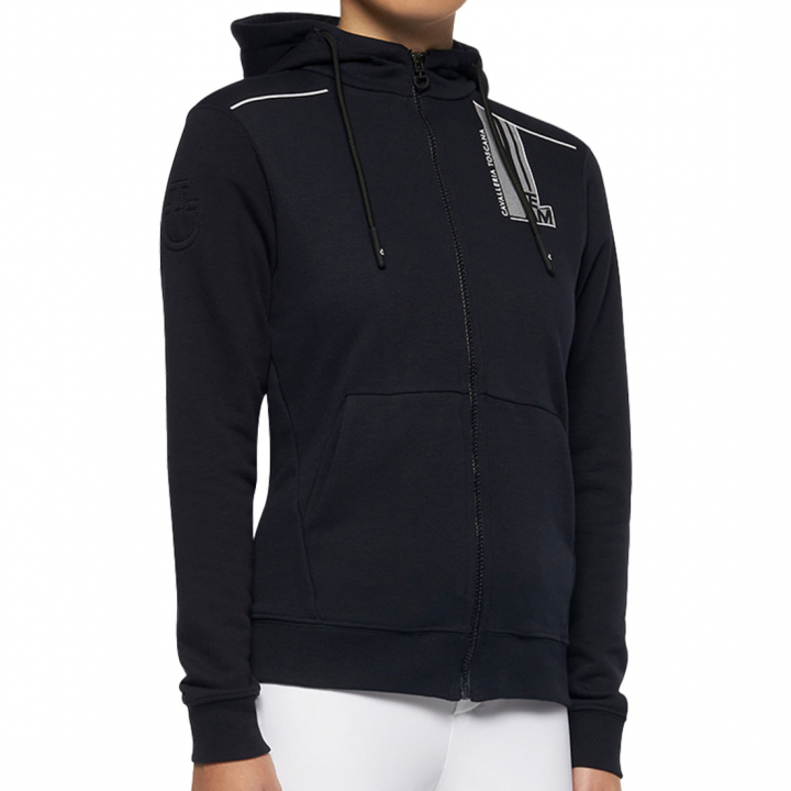 Hoodie Jr Team Daytona Zip Navy Blue in the group Equestrian Clothing / Sweaters & Hoodies at Equinest (FEA009NA)