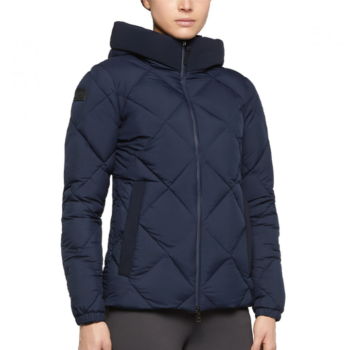 Quilted Hooded Jacket Navy Blue in the group Equestrian Clothing / Coats & Jackets / Riding Jackets at Equinest (GID227Ma_r)