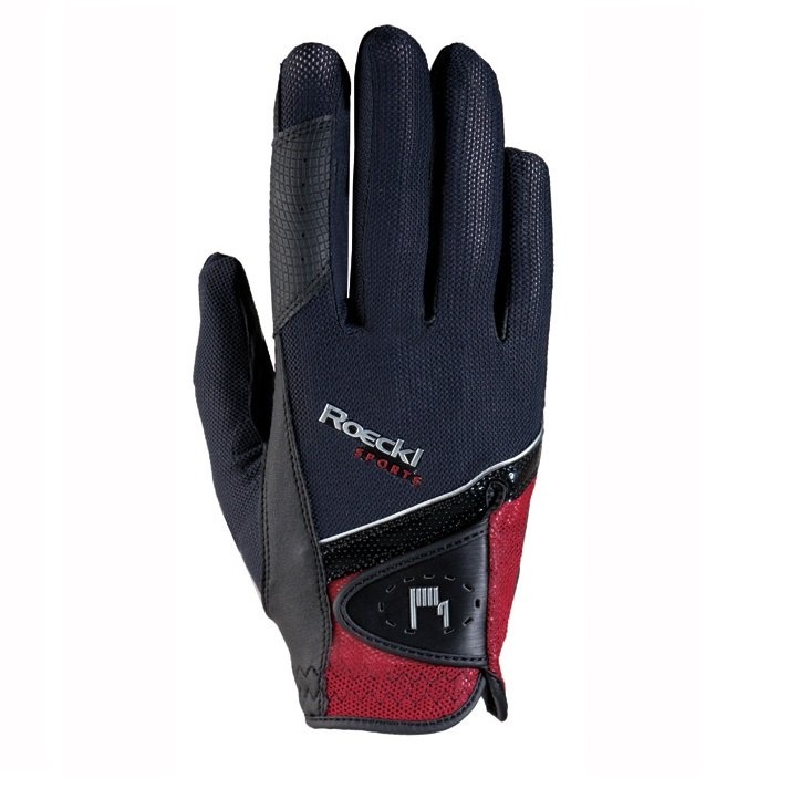Riding Glove Madrid MicroMesh Black/Red in the group Equestrian Clothing / Riding Gloves & Yard Gloves at Equinest (H18081249_SvRo_r)