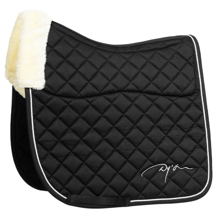 Dressage Saddle Pad Skin Friendly Vegan Sheepskin Black in the group Horse Tack / Saddle Pads / Dressage Saddle Pad at Equinest (HO22NBLFBA_r)