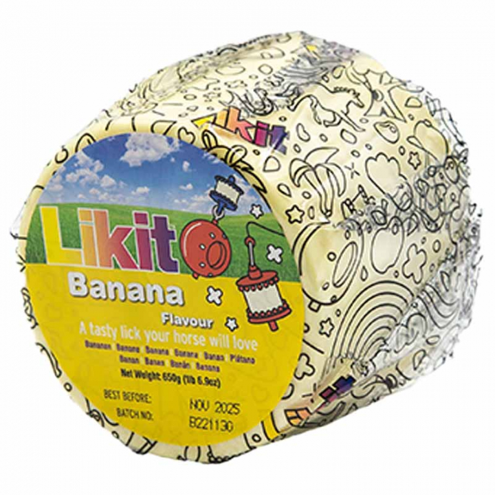 Lick Stone Banana Refill with Holes 650g in the group Supplements / Horse Supplements / Salt Licks, Mineral Blocks & Lick Stones at Equinest (LIKB2BA-650)