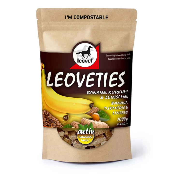 Horse Treats Leoveties Banana/Turmeric/0Flaxseed 1kg in the group Grooming & Health Care / Horse Treats at Equinest (LV120575)