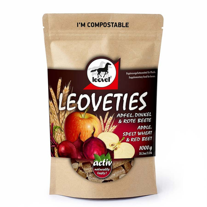 Horse Treats Leoveties Apple/Beetroot/0Spelt 1kg in the group Grooming & Health Care / Horse Treats at Equinest (LV120576)
