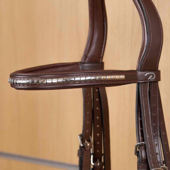 Browband Silver Clincher New English Collection Brown in the group Horse Tack / Bridles & Browbands / Browbands at Equinest (NE02LBr_r)