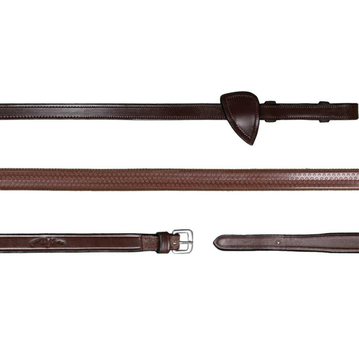 Rubber Reins with Stops 13mm NE Brown Full in the group Horse Tack / Reins / Rubber Reins at Equinest (NE05ABr_r)