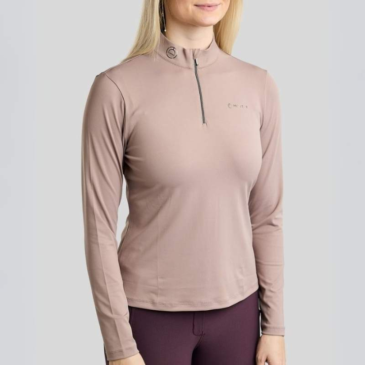Training Top MoMegan Polo Long Sleeve Pearl Grey in the group Equestrian Clothing / Sweaters & Hoodies at Equinest (PL267631LRGRE_r)
