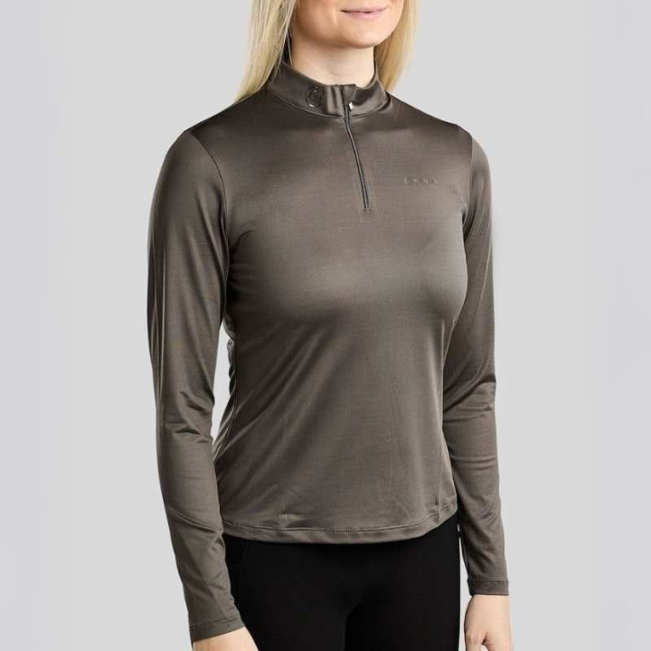 Training Top MoMegan Polo Long Sleeve Grey in the group Equestrian Clothing / Sweaters & Hoodies at Equinest (PL26766LGR_r)
