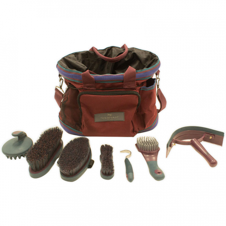 Rambo Grooming Kit Wine Red in the group Grooming & Health Care / Horse Brushes at Equinest (QIAX00VN)