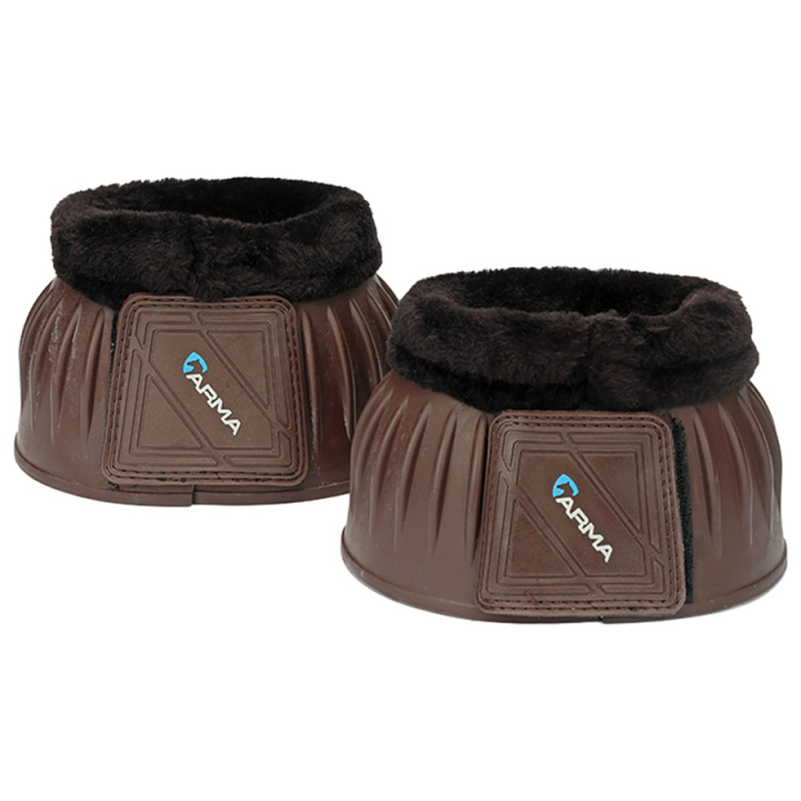 Fleece Rubber Bell Boots Brown in the group Horse Tack / Leg Protection / Bell Boots at Equinest (SH134F_B_r)