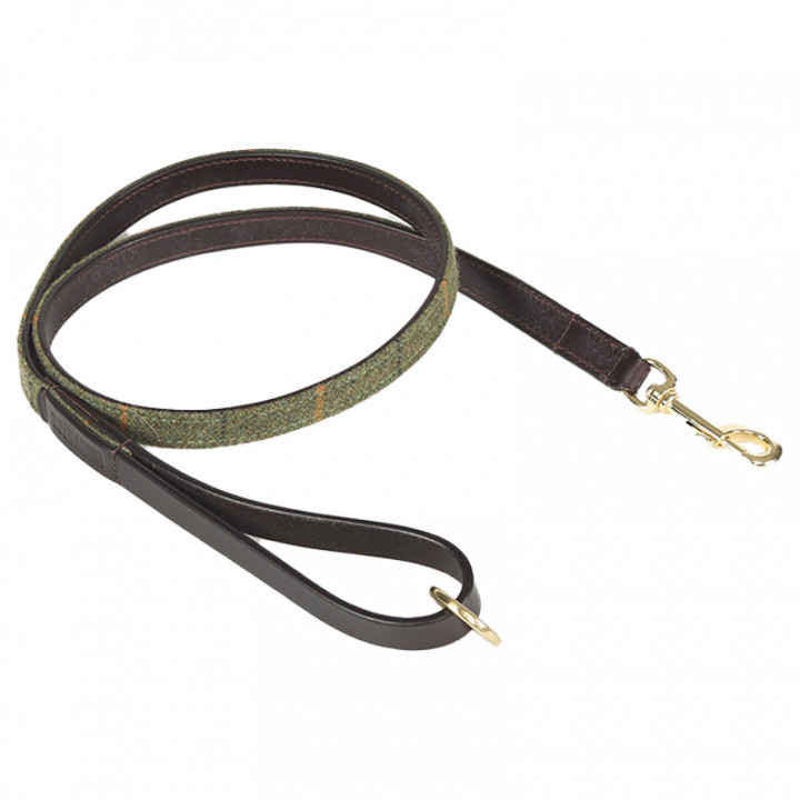 Dog Lead Tweed/Leather 110cm Green in the group Dog / Leashes at Equinest (SH6633GN-110)