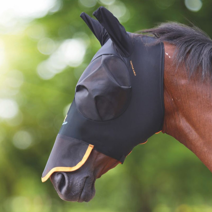 Fly Veil Stretch med Öron & Nos Black in the group Fly Protection / Fly Masks & Nose Nets at Equinest (SH66810BA_r)