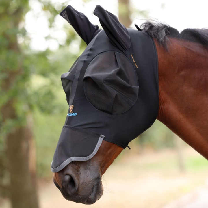 Fly Veil Stretch med Öron & Nos Black in the group Fly Protection / Fly Masks & Nose Nets at Equinest (SH66810BA_r)