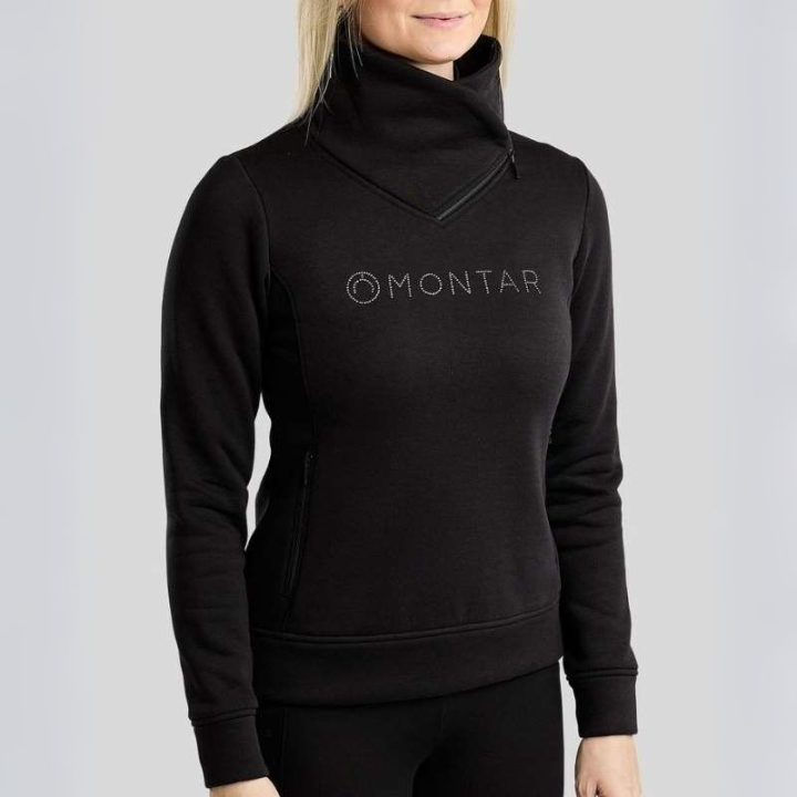 Sweatshirt MoNaja Gun Metal Crystals Black in the group Equestrian Clothing / Sweaters & Hoodies at Equinest (SW25114LBA_r)