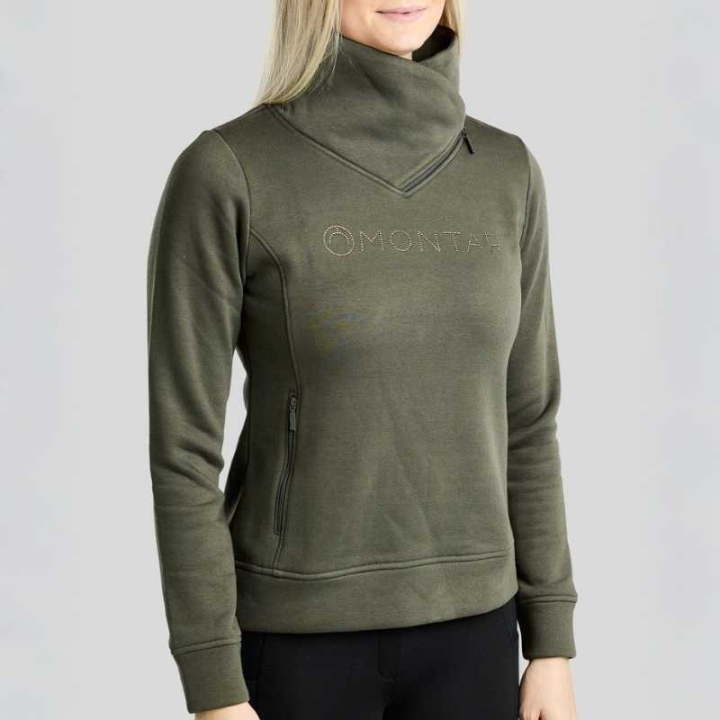 Sweatshirt MoNaja Crystals Forest Green in the group Equestrian Clothing / Sweaters & Hoodies at Equinest (SW265009LFGR_r)