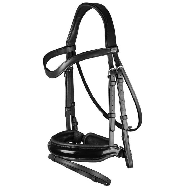 Dressage Bridle Glossy WC Black in the group Horse Tack / Bridles & Browbands / Double Bridle, Weymouth & Dressage Bridles at Equinest (WODCANSv_r)