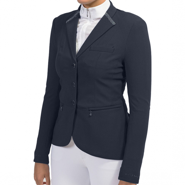 Show Jacket Victorine Crystal Intarsia Navy Blue in the group Equestrian Clothing / Show Jackets & Tailcoats at Equinest (WVICCITNA)