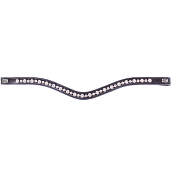 Browband E-Logo & White Crystals Black/Silver
