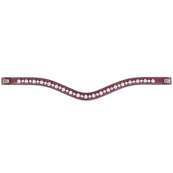 Browband E-Logo & White Crystals Brown/Silver